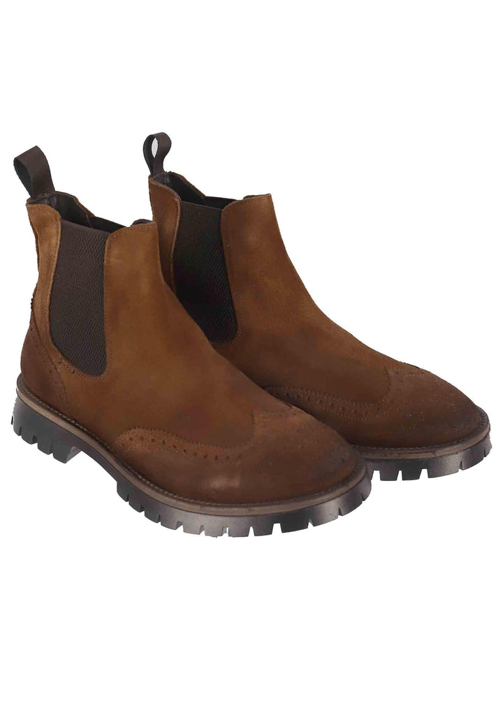 Stivaletti uomo in camoscio cuoio con impunture e suola carrarmato SP3001 034 Spatarella 