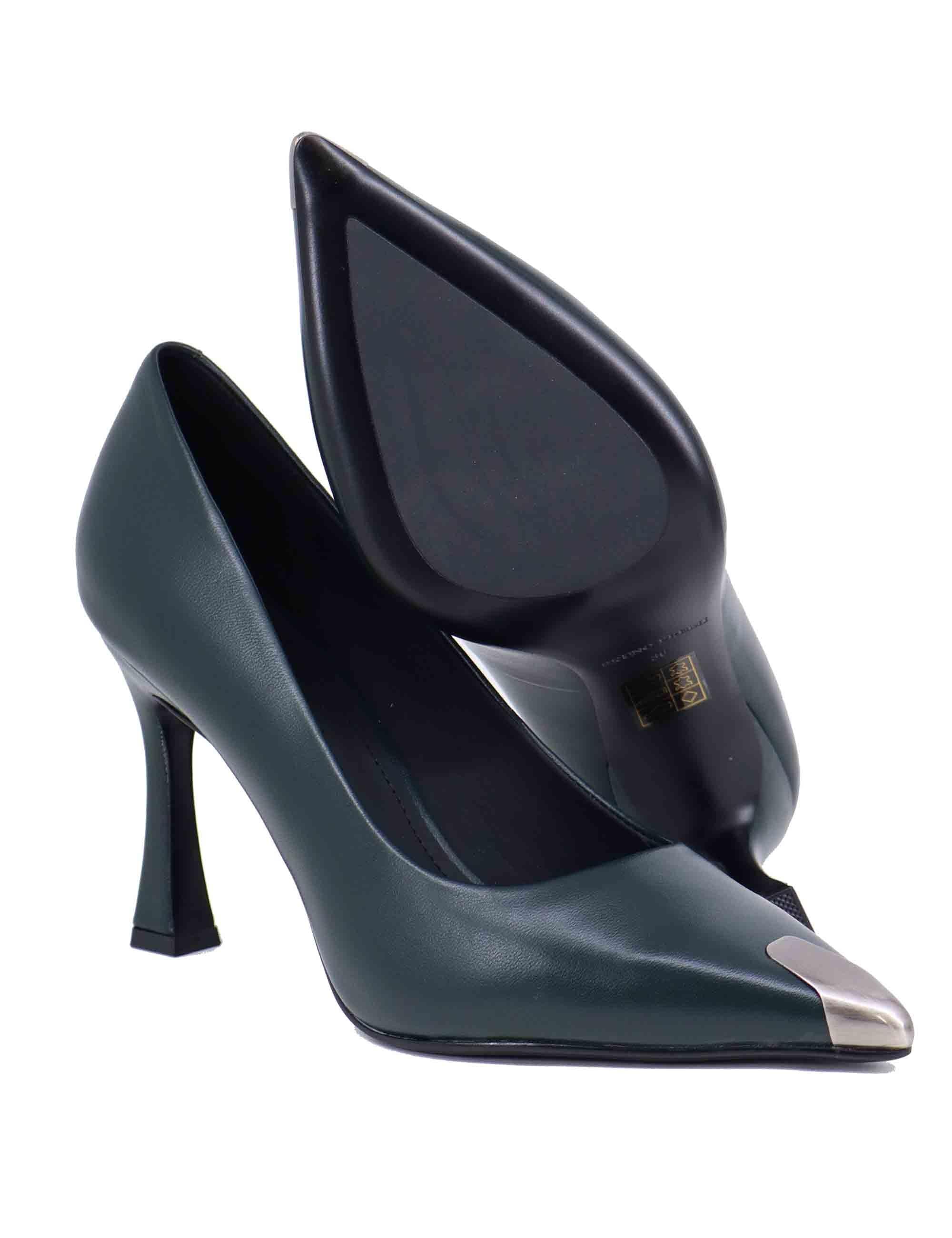 Decollete donna in pelle verde con tacco alto e puntale BI6501X 005 Bruno Premi 