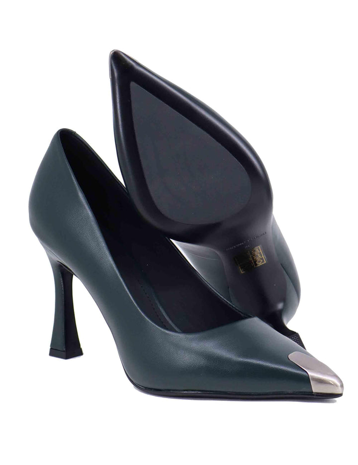 Decollete donna in pelle verde con tacco alto e puntale BI6501X 005 Bruno Premi 
