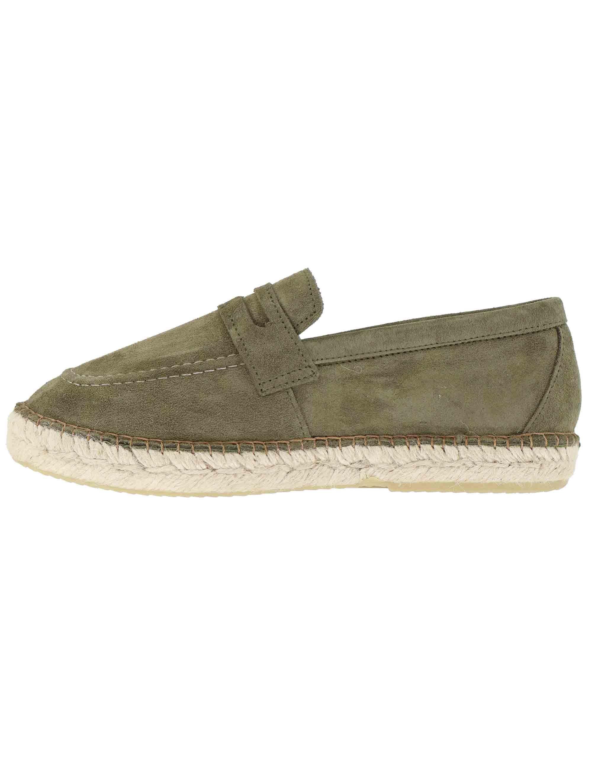 Mocassini espadrillas uomo in camoscio verde Benet Army Toni Pons 