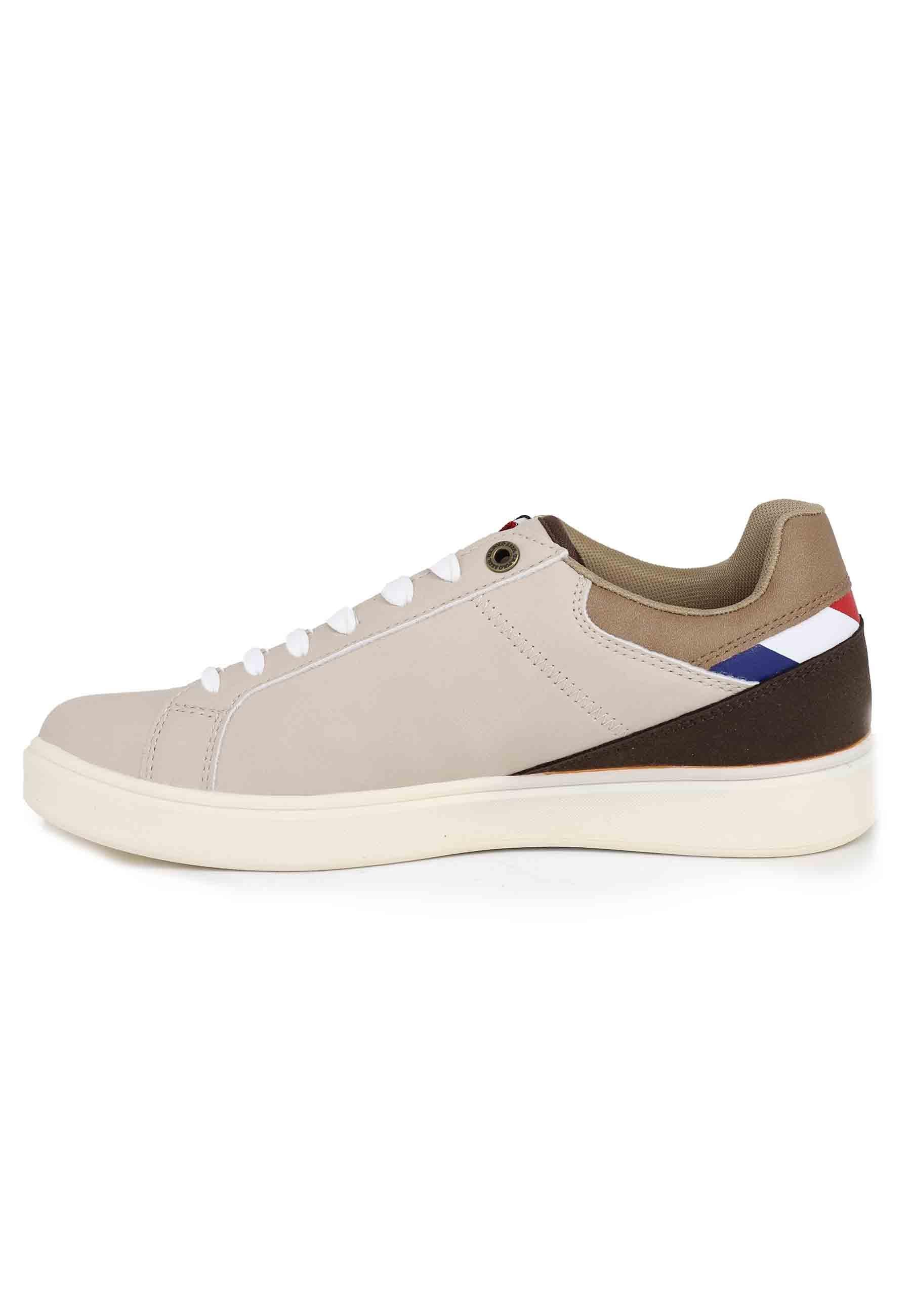 Sneakers uomo in eco pelle taupe ROKKO001B LBE-TAU01 U.S. Polo Assn. 