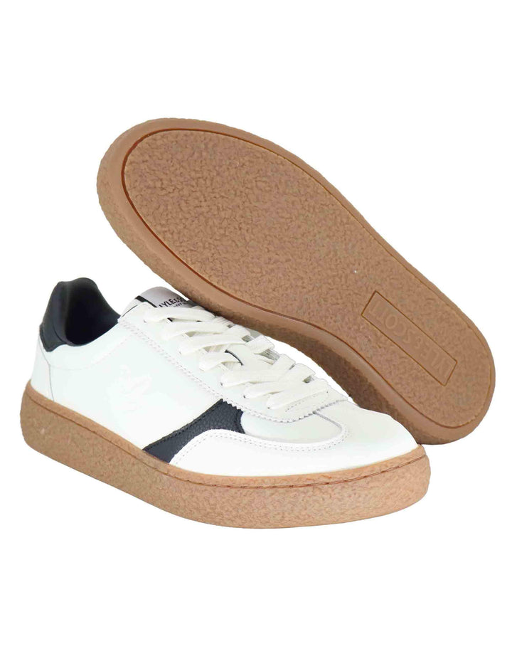 Sneakers uomo in pelle off white con riporti in contrasto e logo laterale ATLANTIDE012 137 Lyle & Scott 