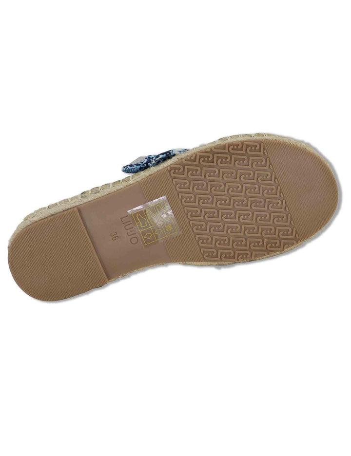 Sandali donna espadrillas in tessuto bianco a fantasia con incrocio e fiocco PAROS 03 CAPRI Liu-Jo 
