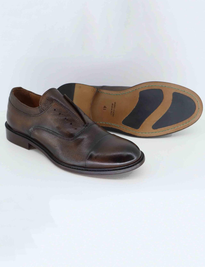Stringate uomo in pelle marrone con suola cucita SP1715P 014 Spatarella 