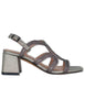 Sandali slingback Meli in pelle e tessuto grigio Donna 876Z94HG 09-PLOMO