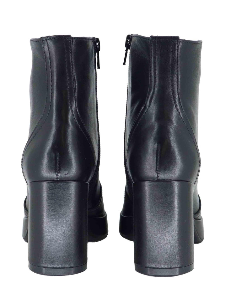 Stivaletti donna in pelle nera con tacco alto e plateau SP2347 001 Spatarella 