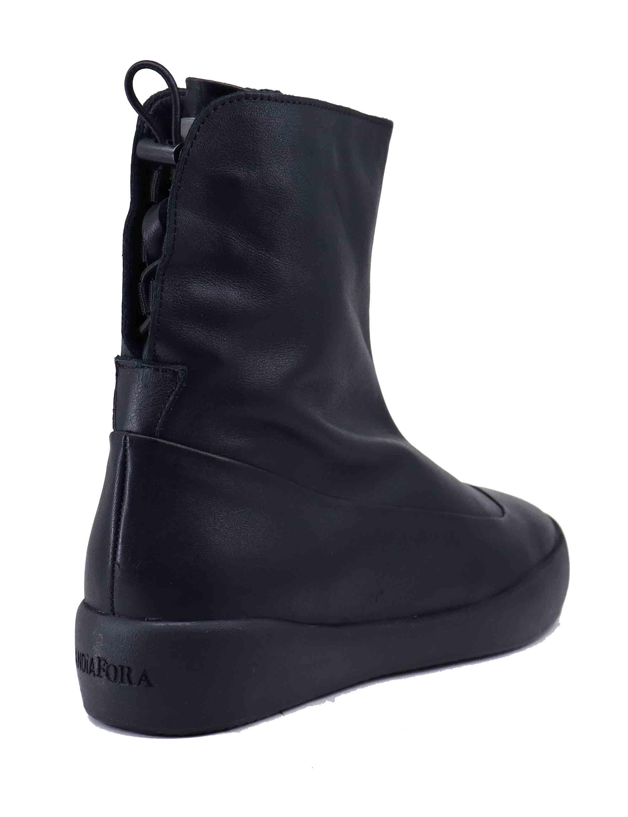 Stivaletti sneakers donna in pelle nera KEEPS 001 Andia Fora 