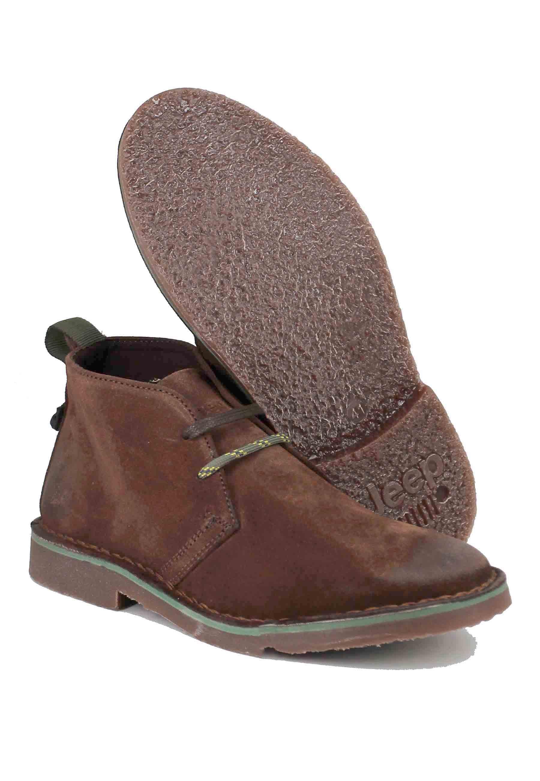Stivaletti polacchine uomo Overland in camoscio testa di moro con suola in para JM32070A 030 Jeep 