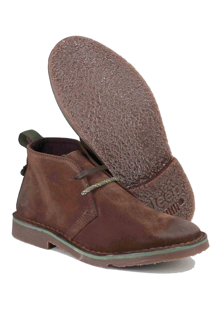 Stivaletti polacchine uomo Overland in camoscio testa di moro con suola in para JM32070A 030 Jeep 