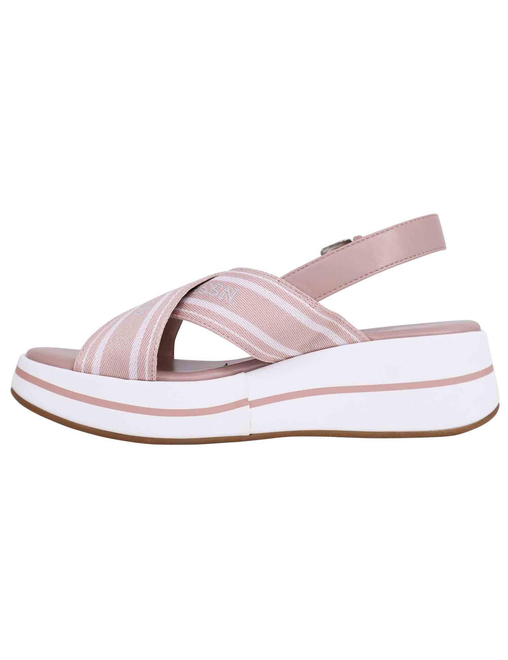 Sandali slingback donna in tessuto nude con zeppa in gomma GLORY008 NUD003 U.S. Polo Assn. 