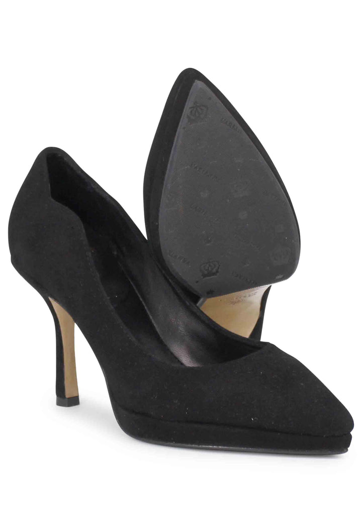 Decollete donna in camoscio nero tacco alto DE1698/PLT 16 L'Arianna 