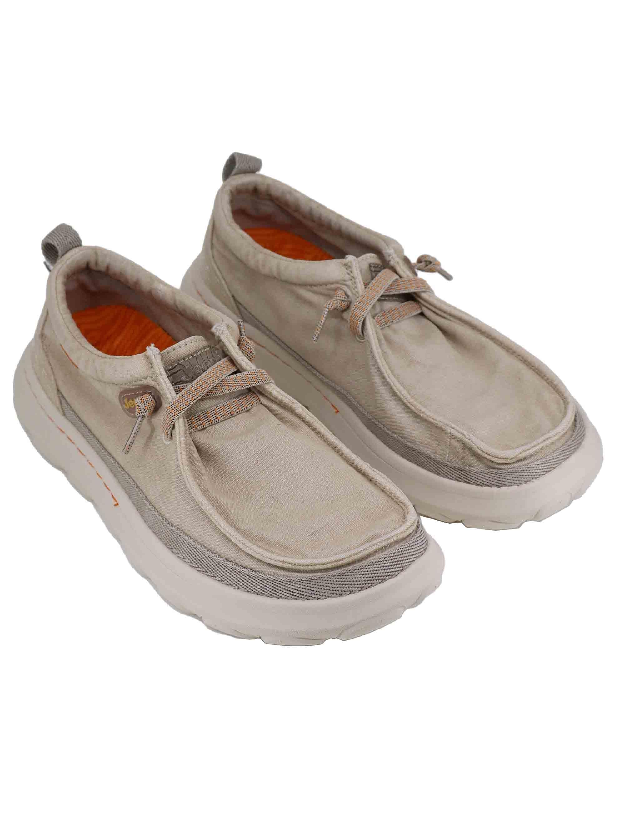 Stringate uomo Kauai wallabee in tessuto beige JM51041A 025 Jeep 