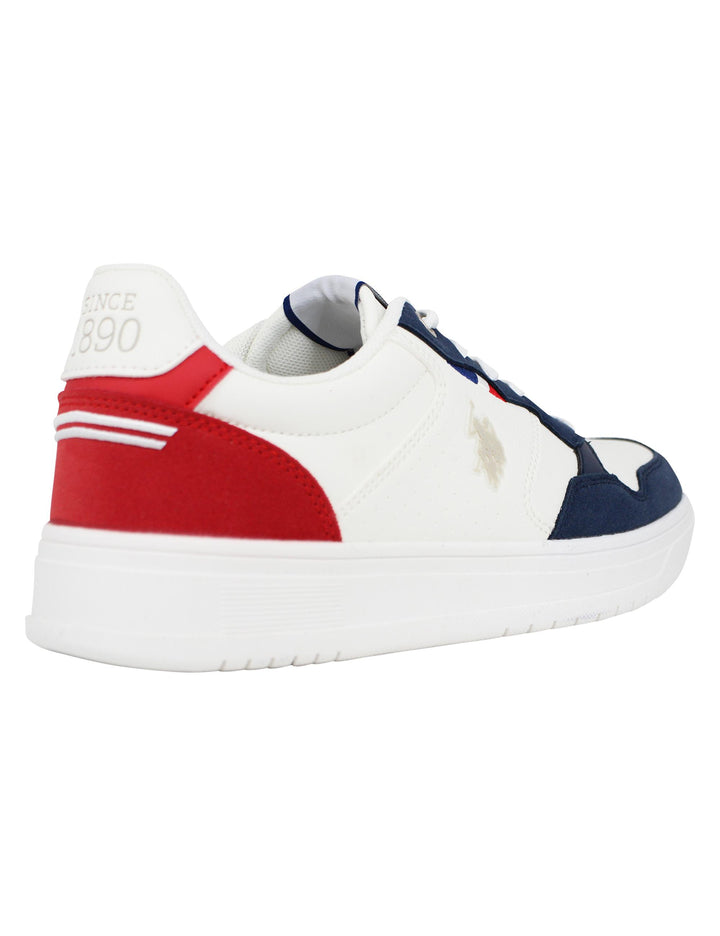 Sneakers uomo in eco pelle vintage bianco e blu KOSMO001C WHI-DBL11 U.S. Polo Assn. 