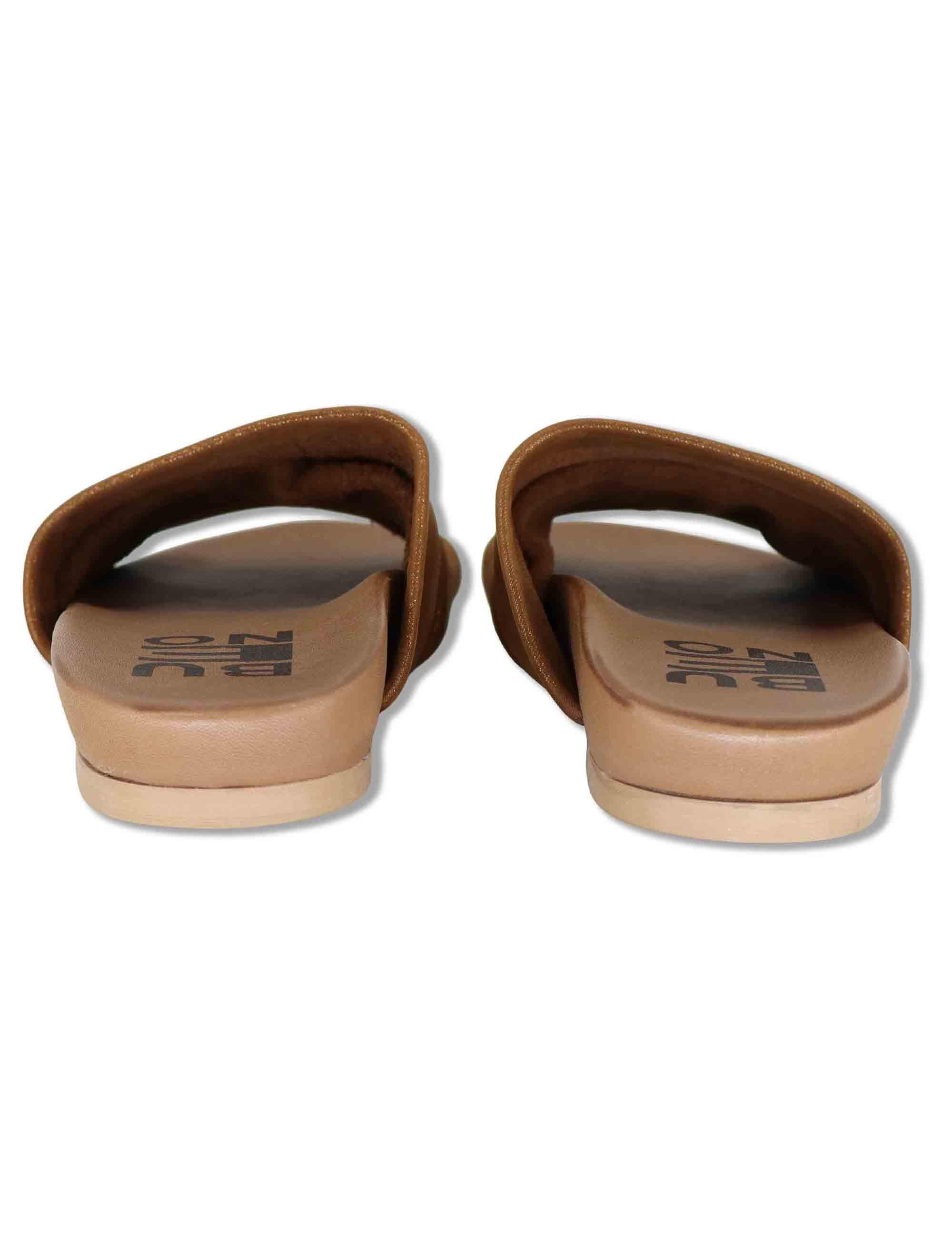 Sandali donna in tessuto oro con fussbett in pelle senza cinturini WG2401 200181 Bueno 