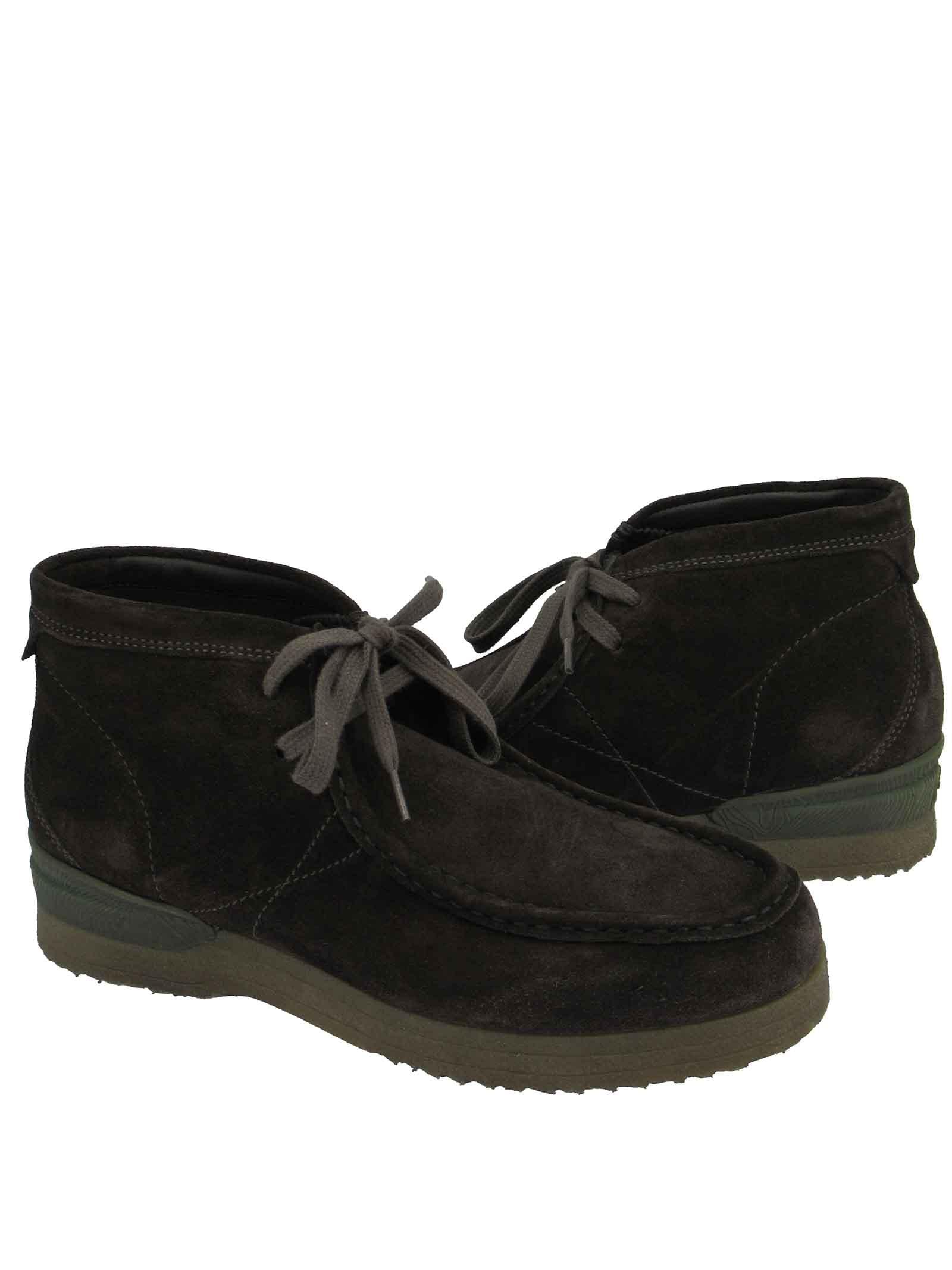 Calzature Uomo Stivaletti Polacchine in Camoscio Fango con Cuciture e Fondo Para JM12040A 021 Jeep 