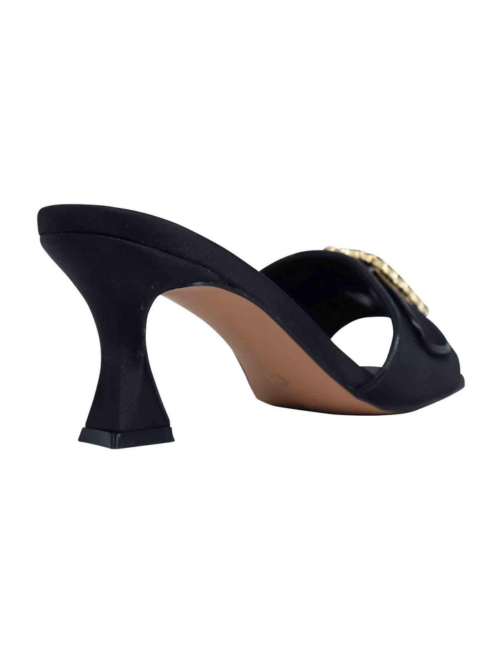Sandali donna in tessuto nero con morsetto e tacco in tinta S4700186415H LUCIA 186 Exe 
