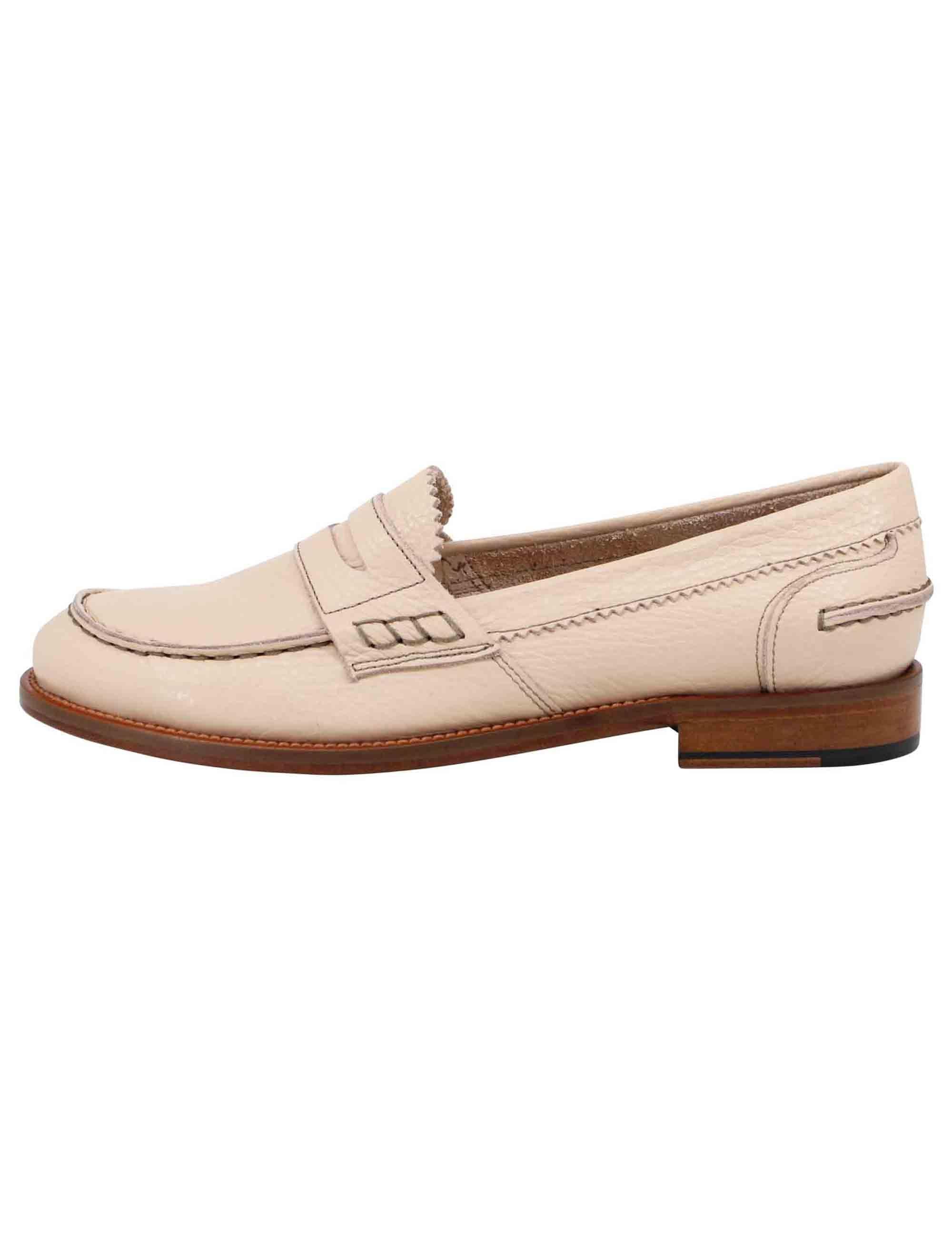 Mocassini donna in pelle nude con suola in cuoio SPD306 300 Spatarella 