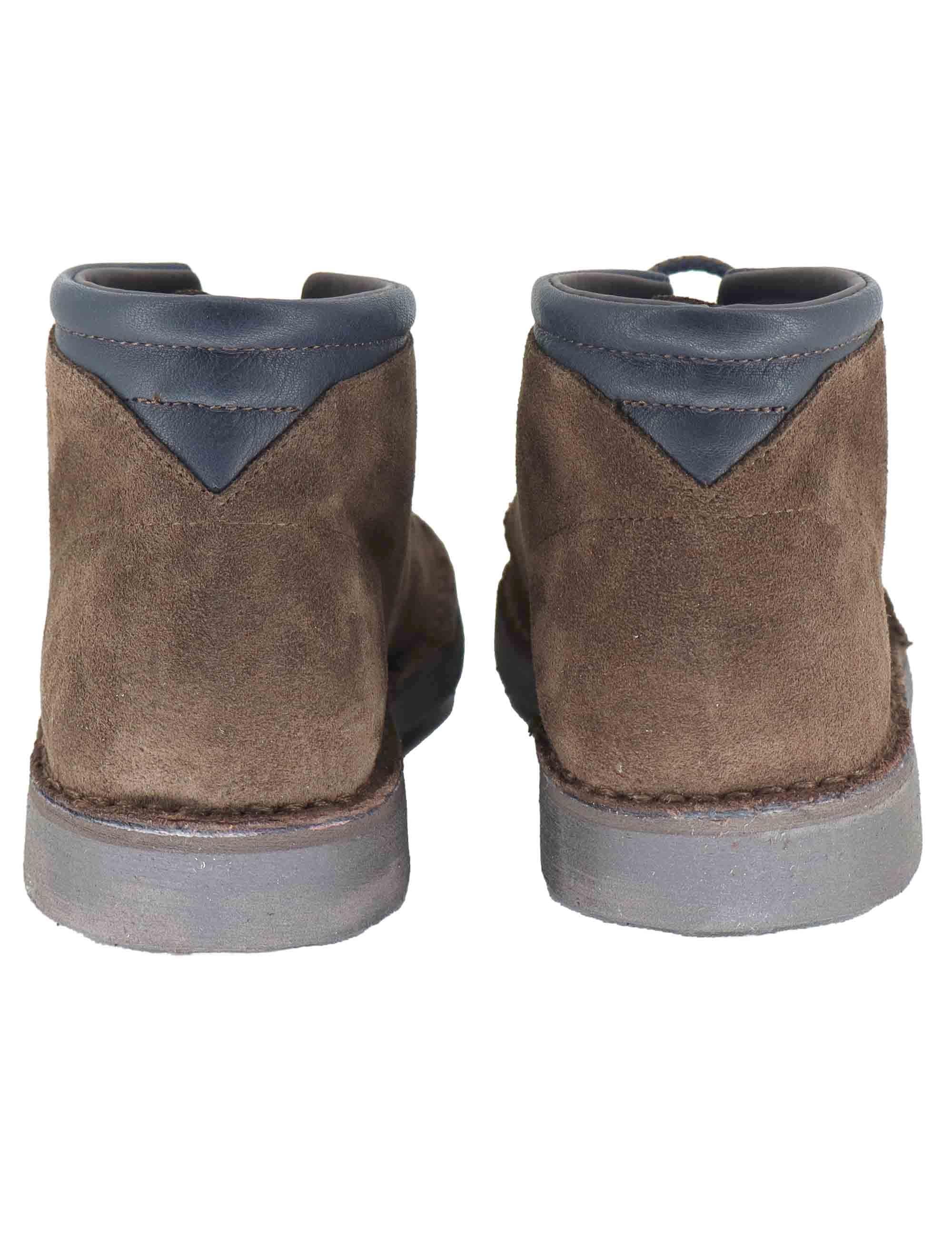 Stivaletti uomo in camoscio marrone con riporti in pelle e suola in gomma SPBA2001 014 Spatarella 