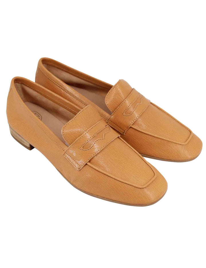 Mocassini donna in pelle sfoderata cuoio BAZA RK CANNELLE Unisa 