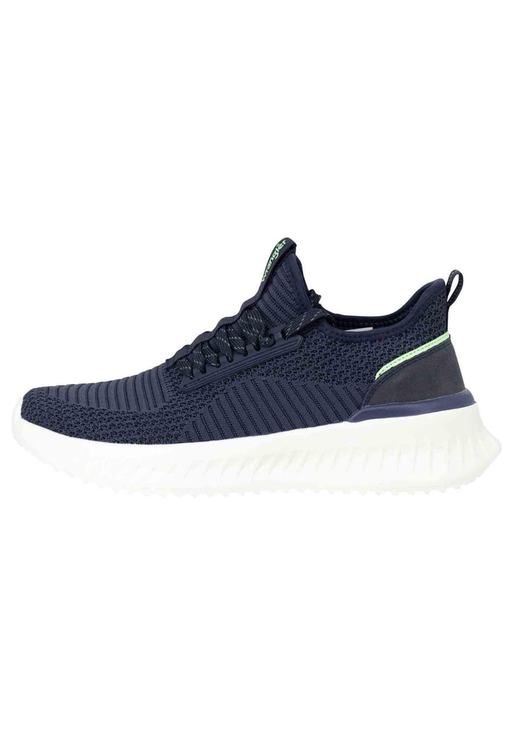 Sneakers uomo Star in tessuto elastico blu con suola alta in gomma WM31100A 016 Wrangler 