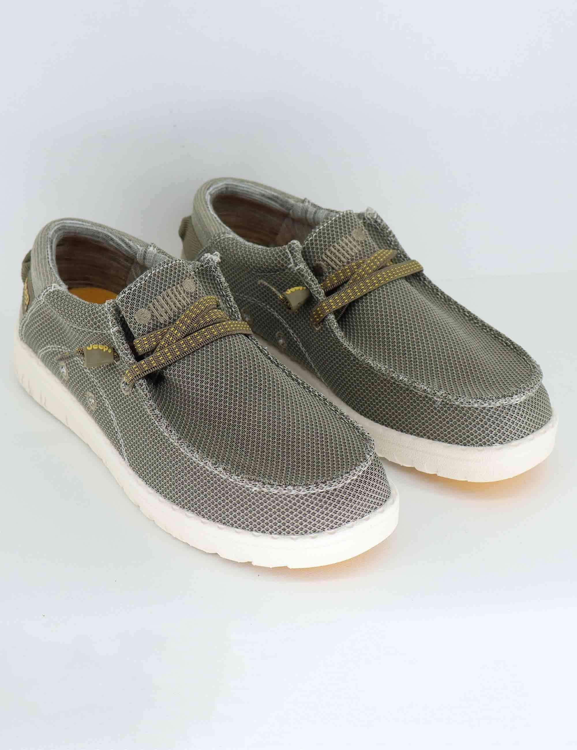 Stringate uomo in tessuto verde con suola in gomma JM51030A 105 Jeep 