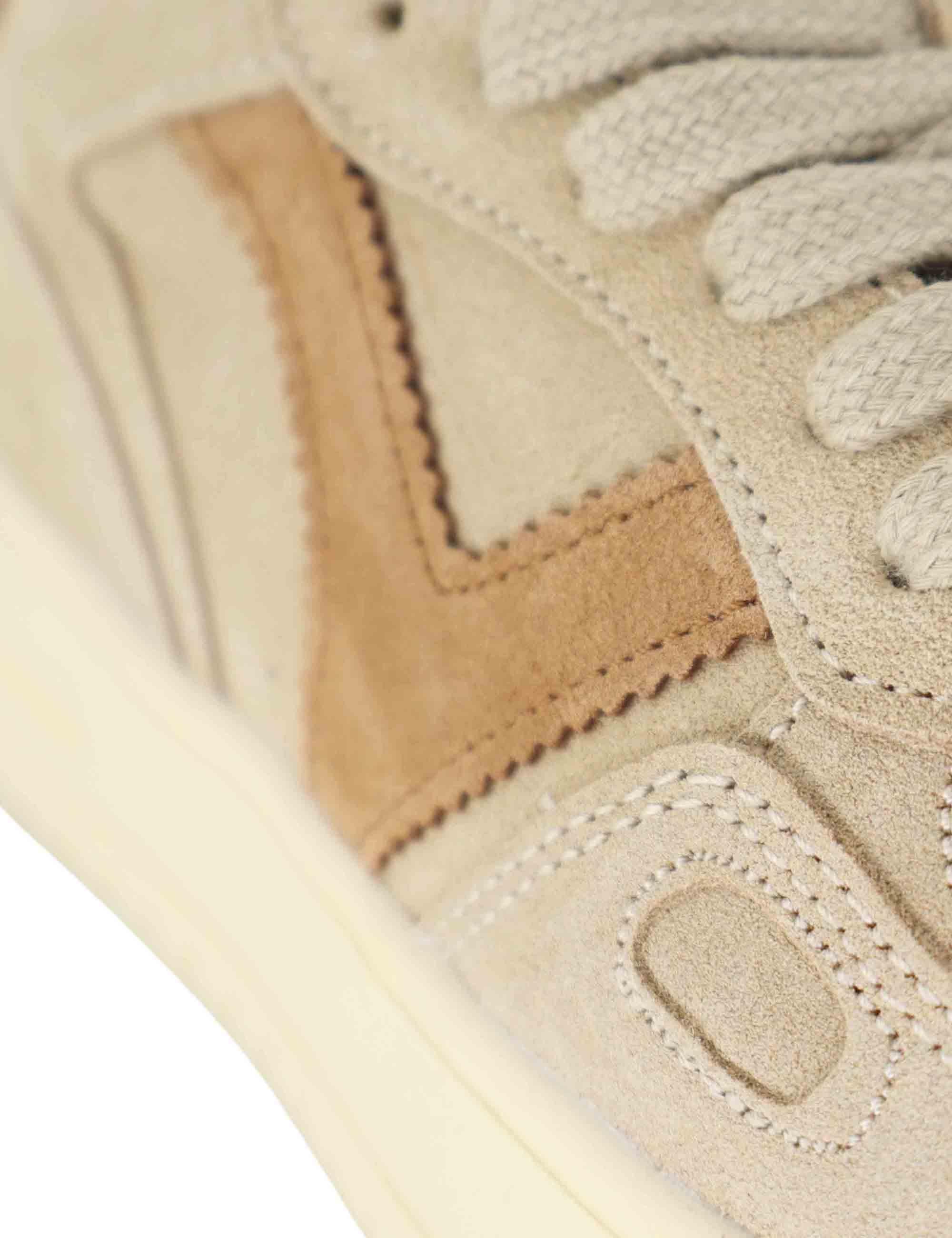 Sneakers donna in camoscio beige con logo tono su tono 1257127 Beige Victoria 