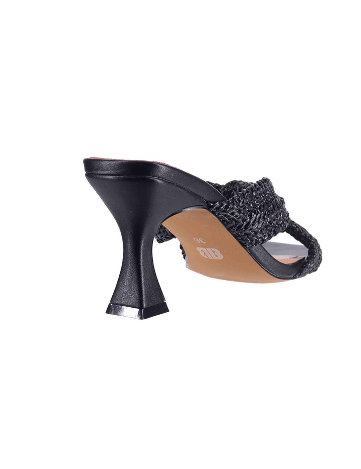 Sandali donna Nicole in tessuto nero con tacco alto 882Z94HG 001 Bibi Lou 