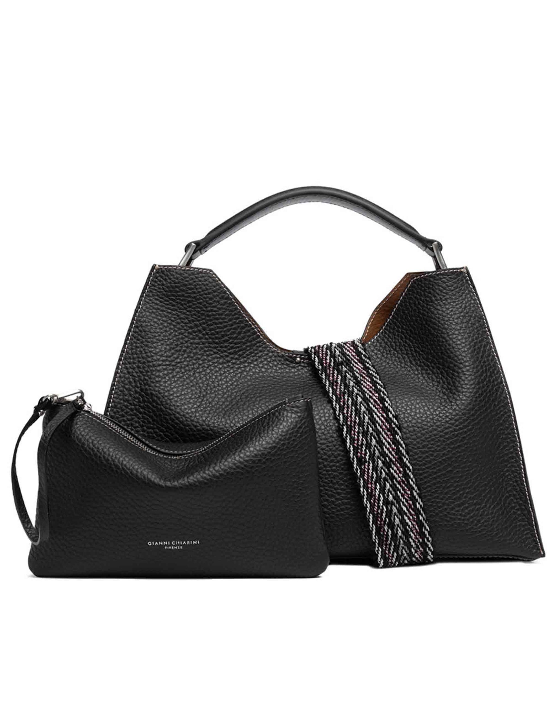 Borse donna Aurora in pelle martellata nera BS10566 12565 RNGDBL-NASPM Gianni Chiarini 