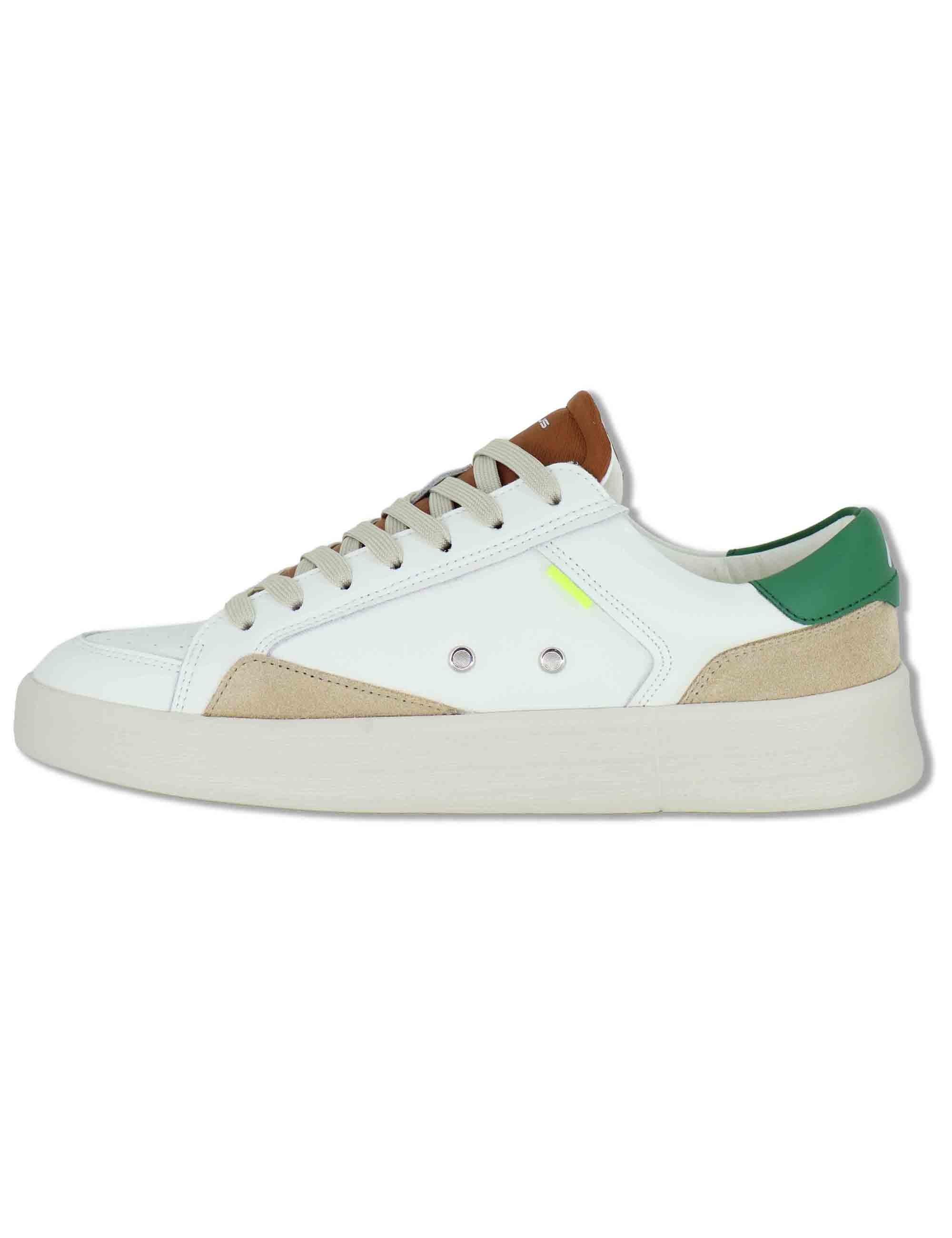 Sneakers uomo Brixton in pelle off white con suola alta in gomma eco-light 14323 T3451AM Ambitious 