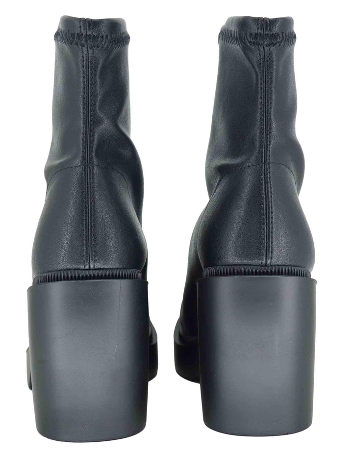 Stivaletti donna in tessuto elasticizzato nero e zeppa alta 78515-64 05 Miss Elastic 