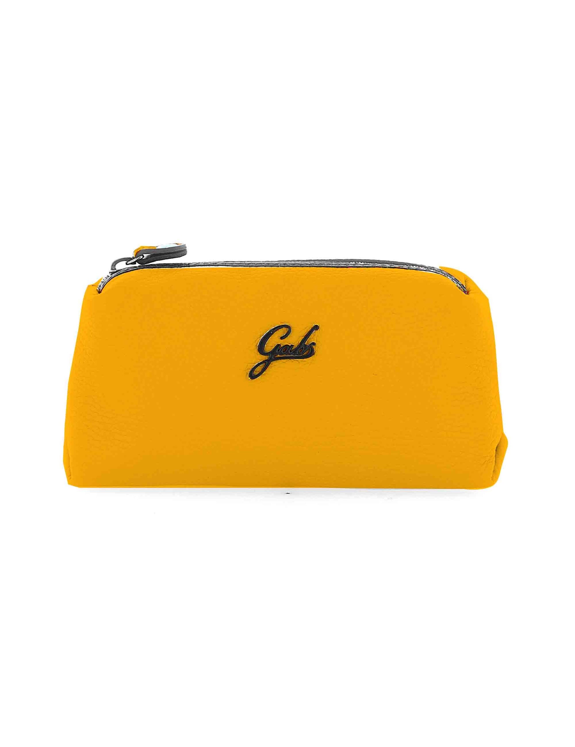 Beauty case donna in pelle senape con zip G000080ND X2428 C5045 Gabs 