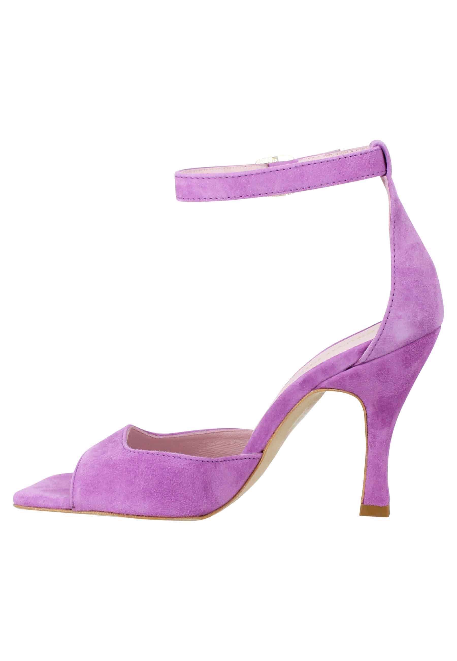 Sandali donna Soly Lea in camoscio glicine con cinturino alla caviglia BF1701X 053 Bruno Premi 