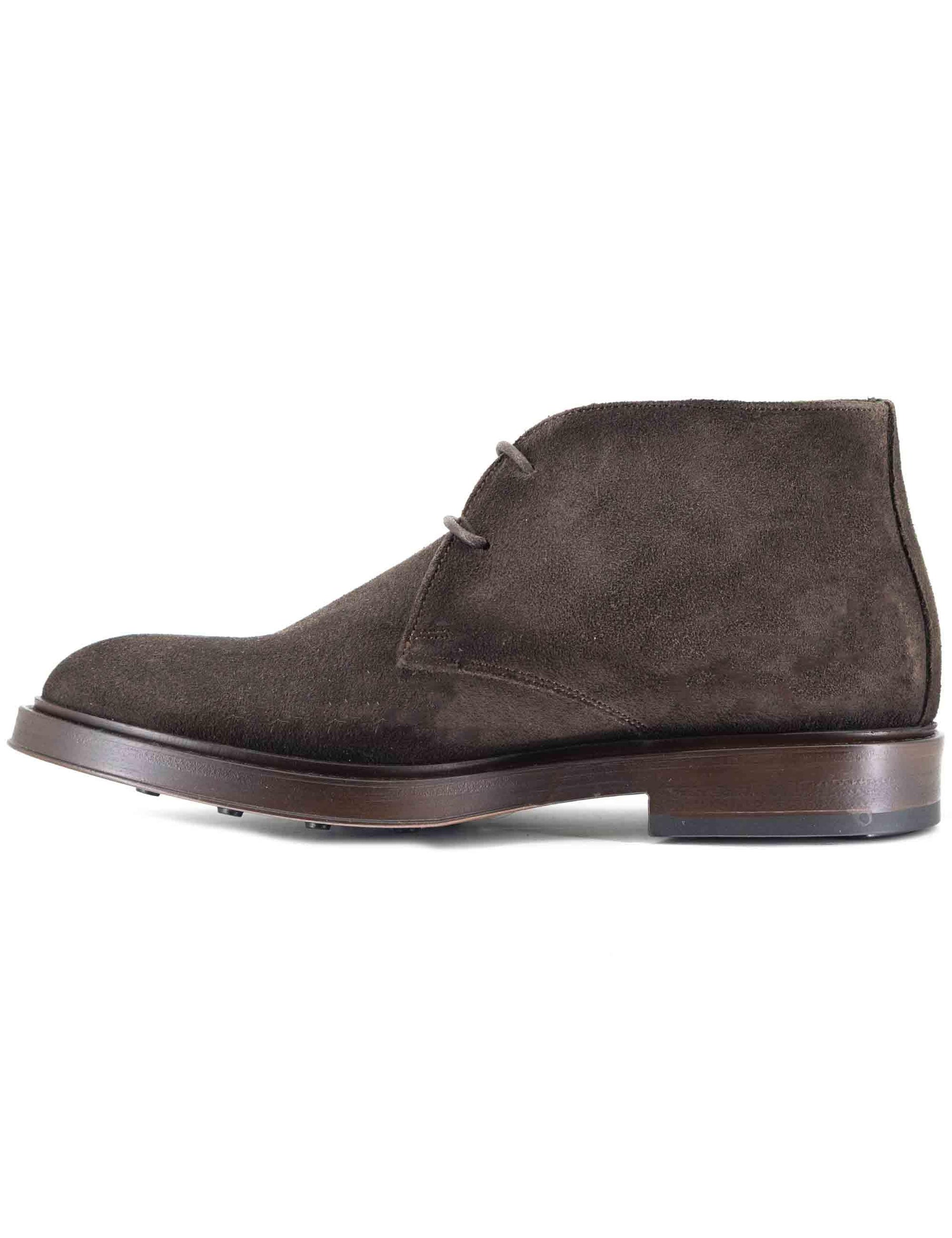 Stivaletti stringati uomo in camoscio marrone con suola in gomma cucita SP2101 014 Spatarella 