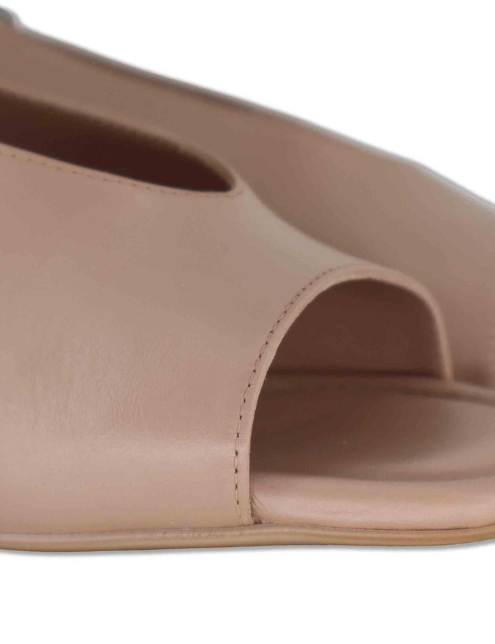 Sandali slingback donna in pelle cipria con tacco alto e punta quadra MIJAS NTO PRALINE Unisa 
