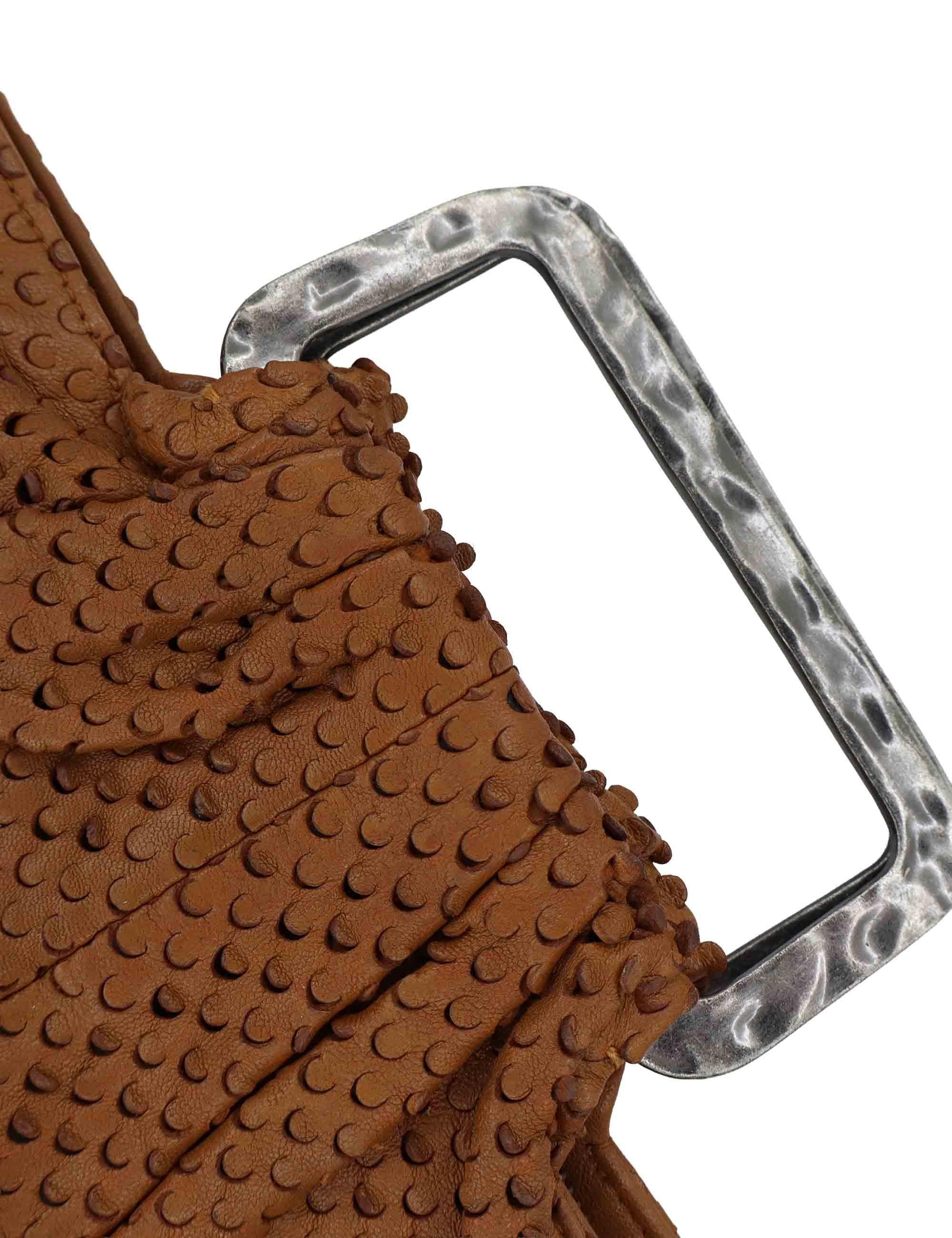 Borse donna in pelle forata cuoio con manico rigido e tracolla removibile RBS1003 061 Rehard 