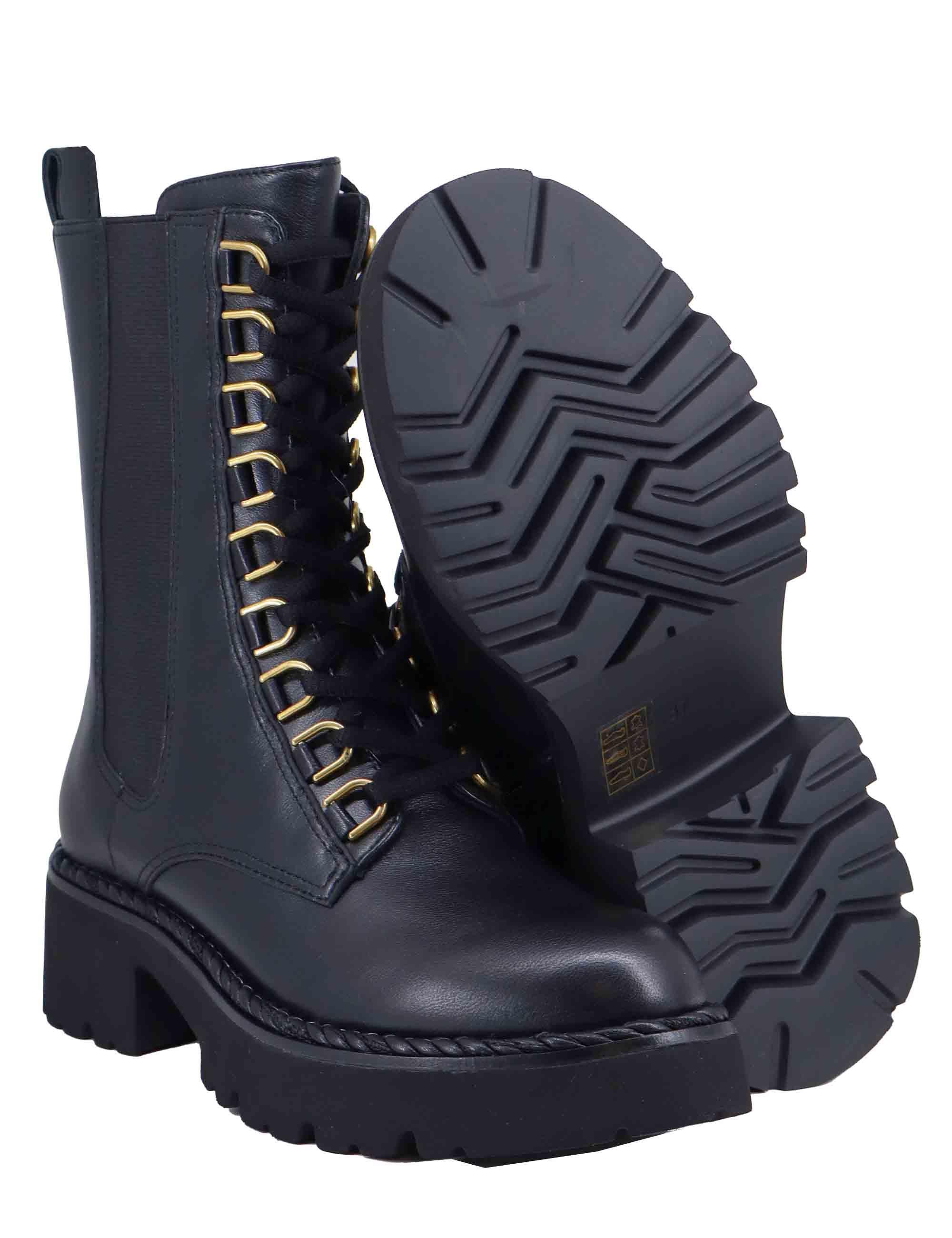 Stivaletti donna stringati in pelle nera BI5003X 001 Bruno Premi 