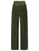 Pantaloni Fluid Velvet in velluto e seta verde Donna JH803561026 60004