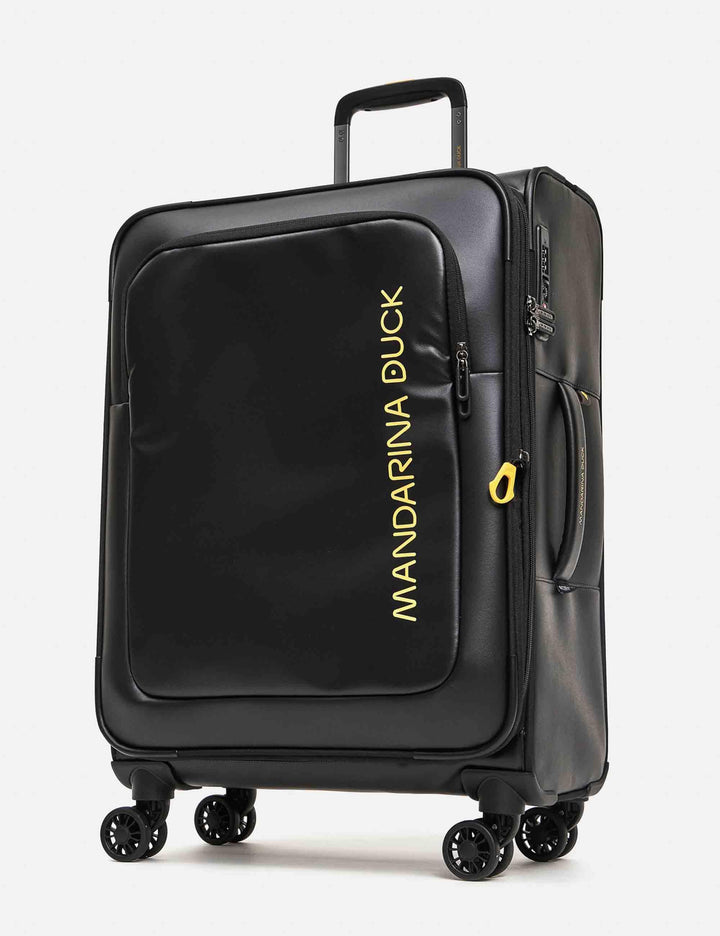 Trolley medi soft Eco Coated 4 ruote in nero 67x43x26/29 cm P10OSV03 651 Mandarina Duck 