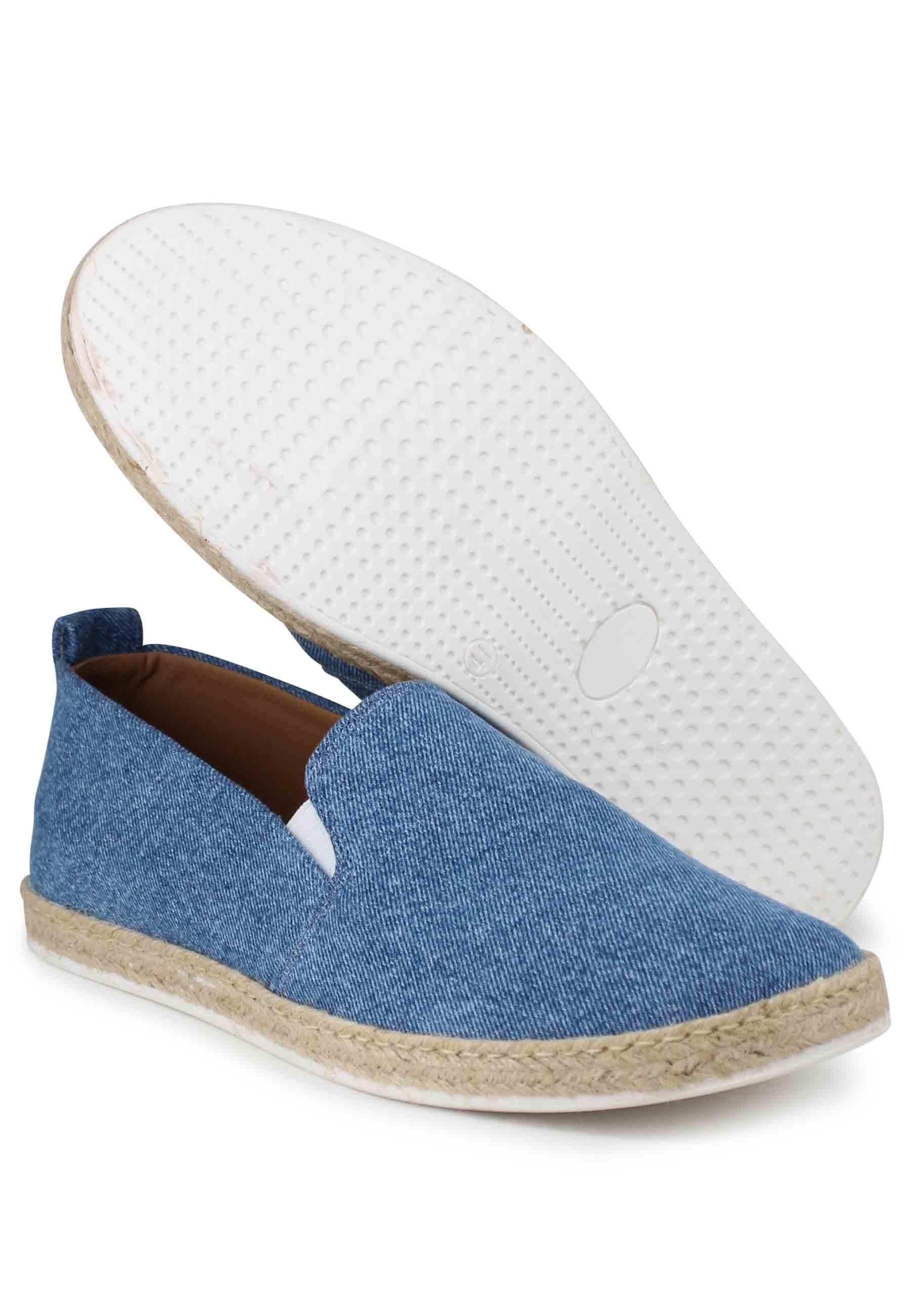 Mocassini espadrillas uomo in canvas blu denim SP6529 003 Spark for Spatarella 