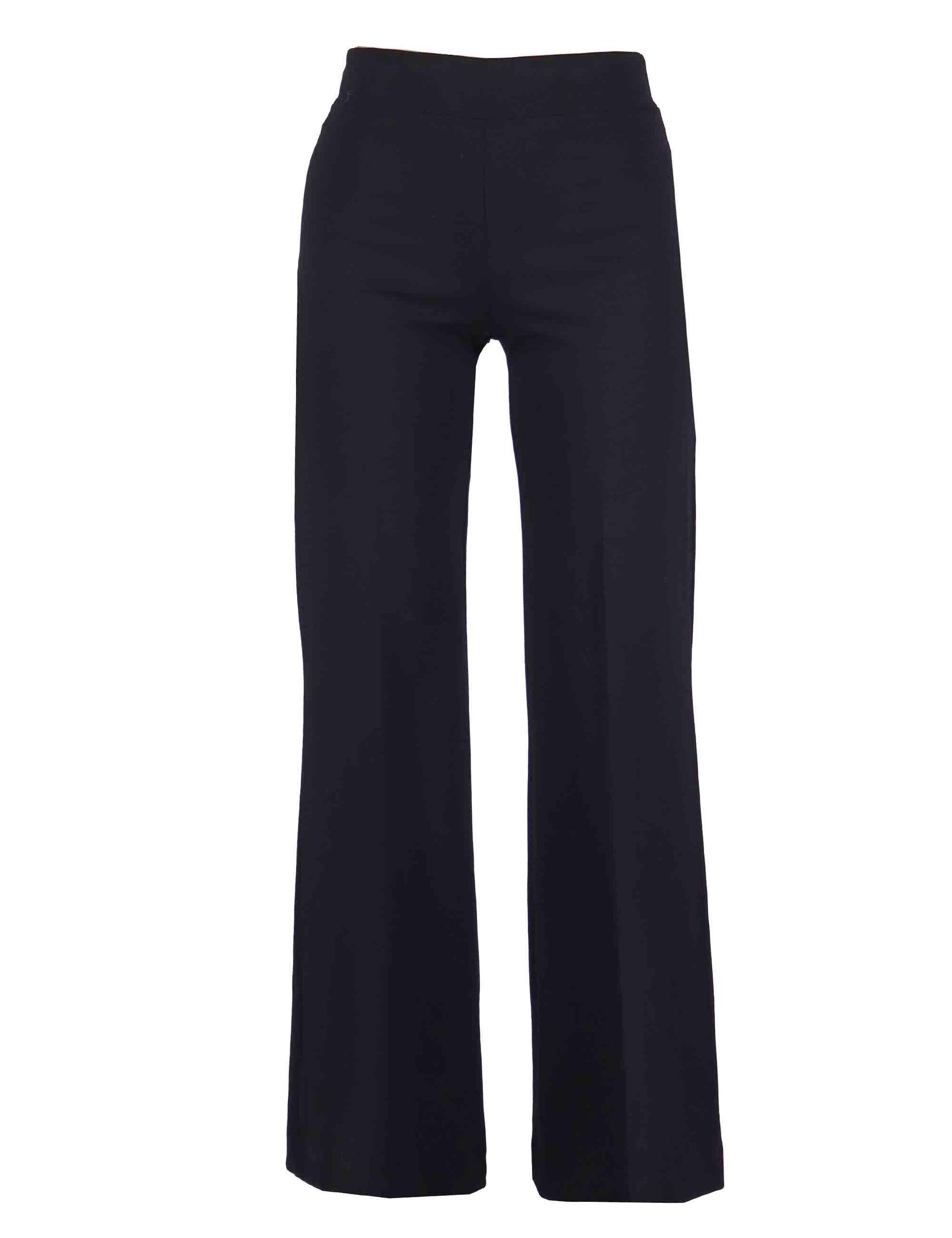 Pantaloni donna in tessuto nera a gamba dritta ed elastico in vita JABPN0025-F1076 9999 Justmine 