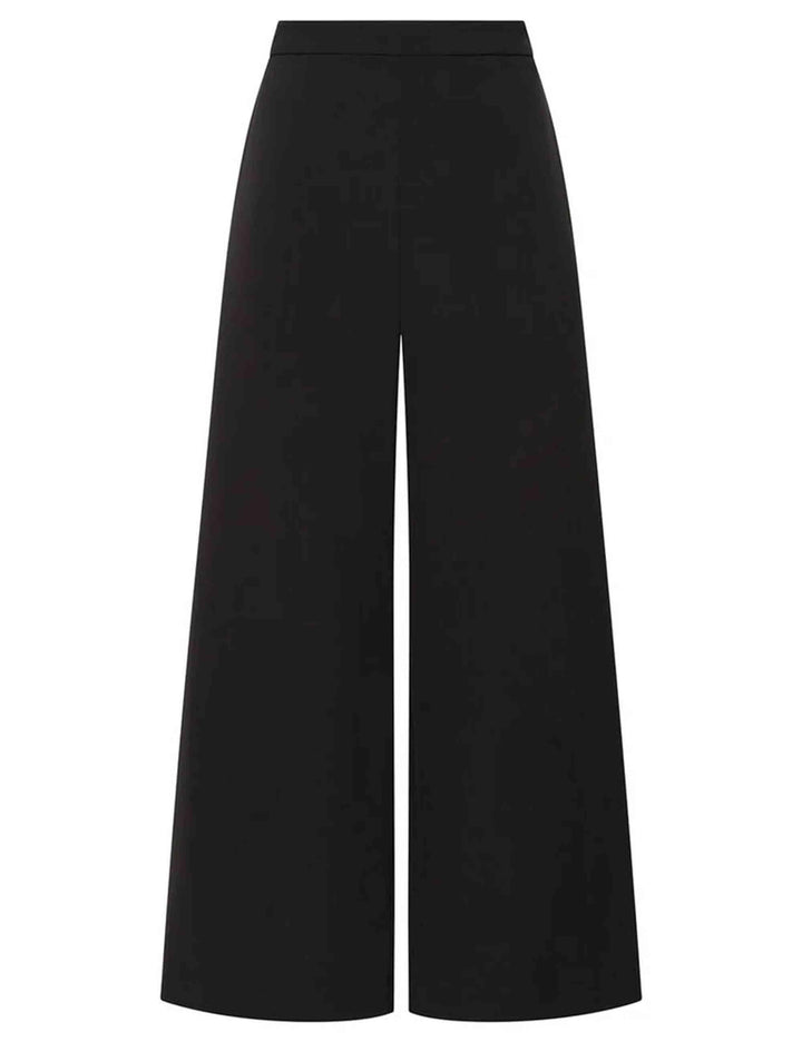 Pantaloni donna Cady in tessuto nero con gamba larga JH805350658 20000 Maliparmi 