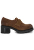 Brogues femme en daim marron avec semelle à plateforme AFRA 12A