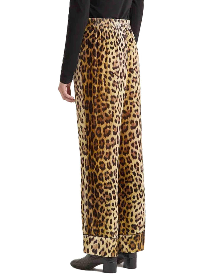 Pantaloni donna Velvet Prints in velluto e seta marrone a fantasia JH805260092 B1293 Maliparmi 