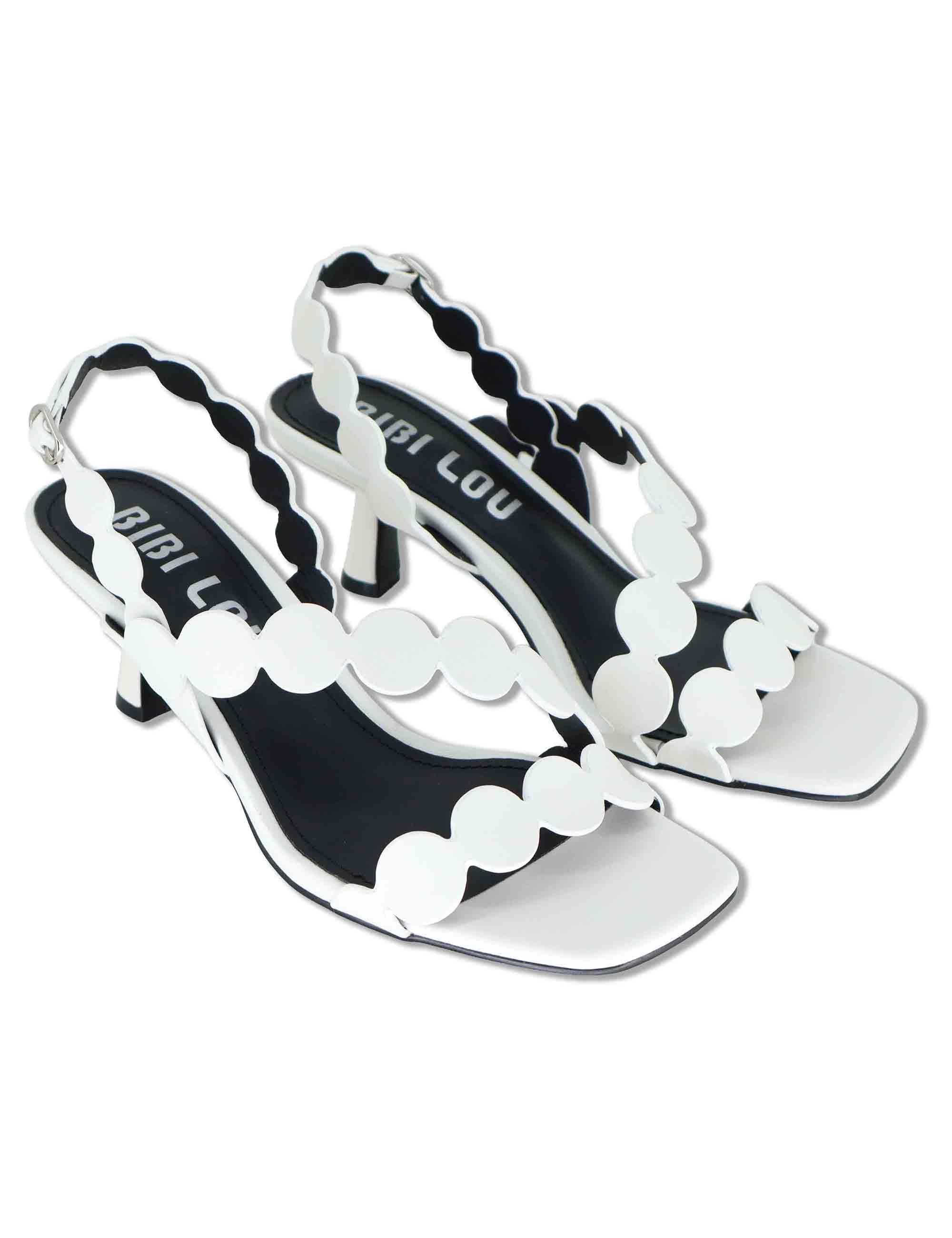 Sandali donna slingback in pelle bianco con tacco alto Onami 625Z10VK 02-BLANCO Bibi Lou 