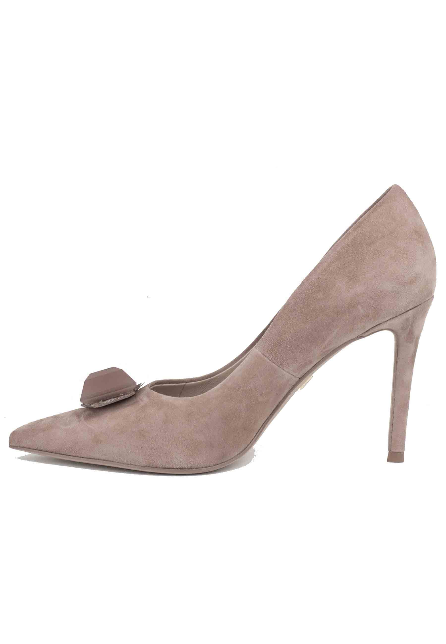 Decollete donna in camoscio nude tacco alto nere 260Z30BK 300 Lola Cruz 