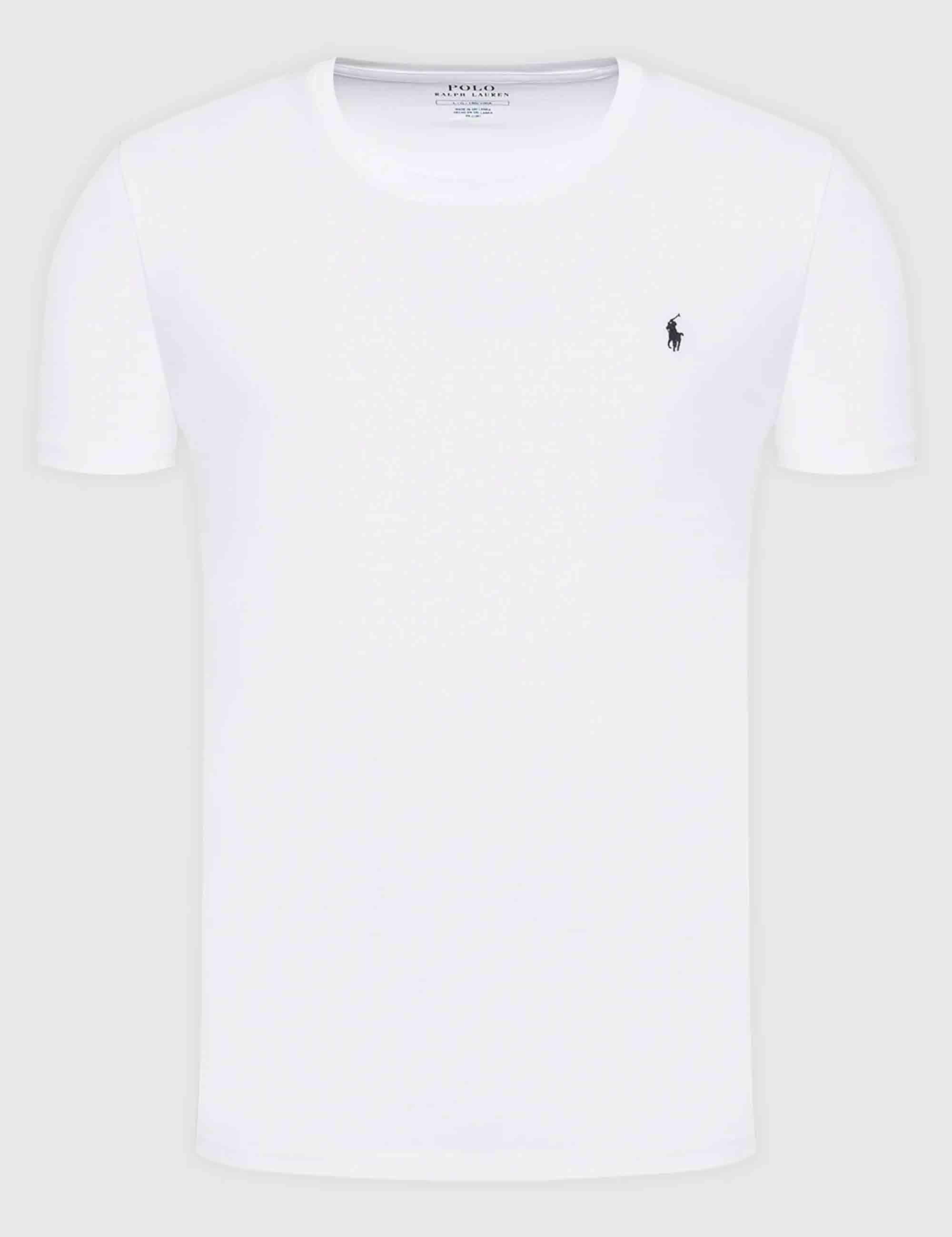 T-shirt uomo Sle in cotone bianco con logo ricamato 714844756004 WHITE Polo Ralph Lauren 