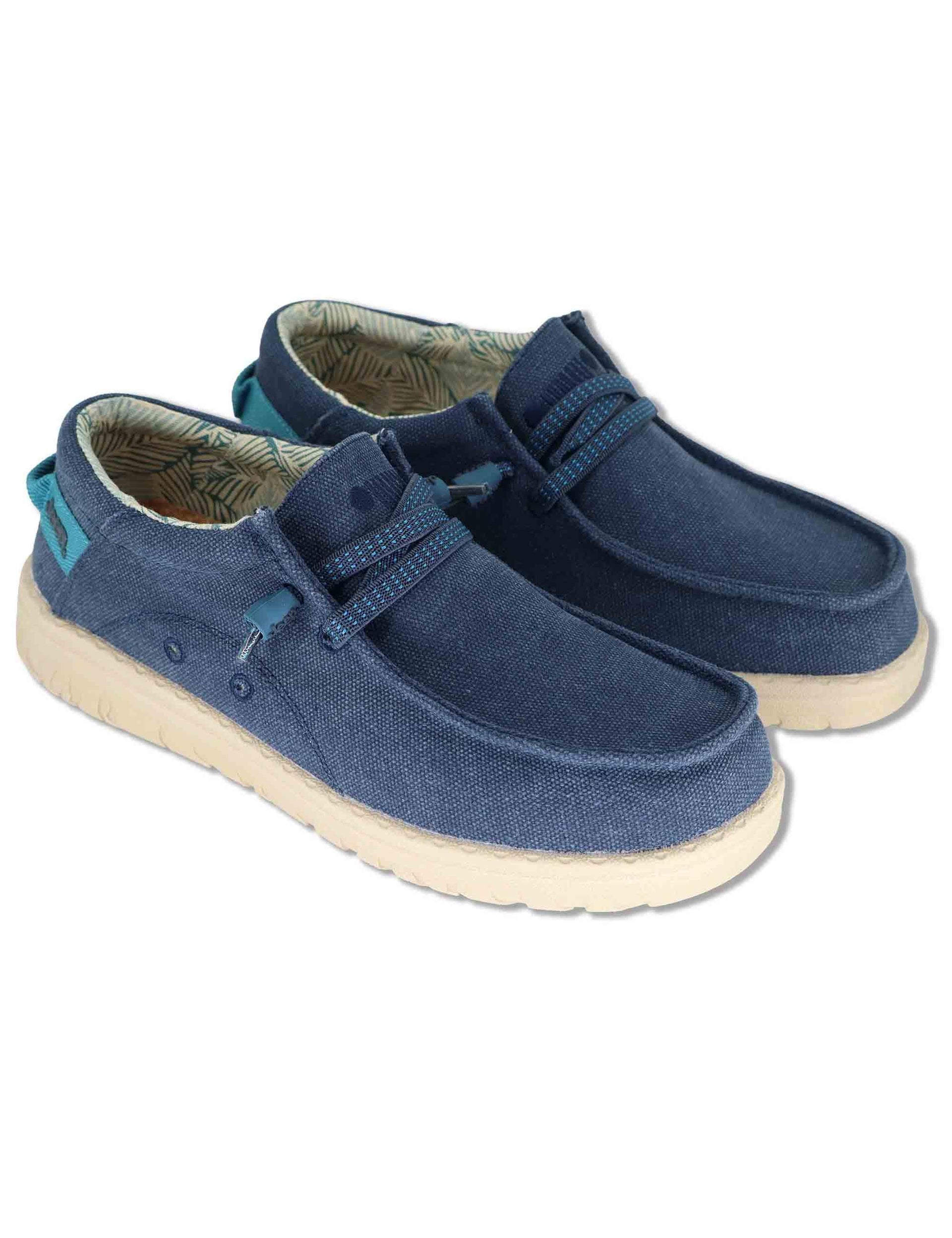 Sneakers uomo Samoa Walllabee Cvs in canvas whashed riciclato blu JM61110A 016 Jeep 