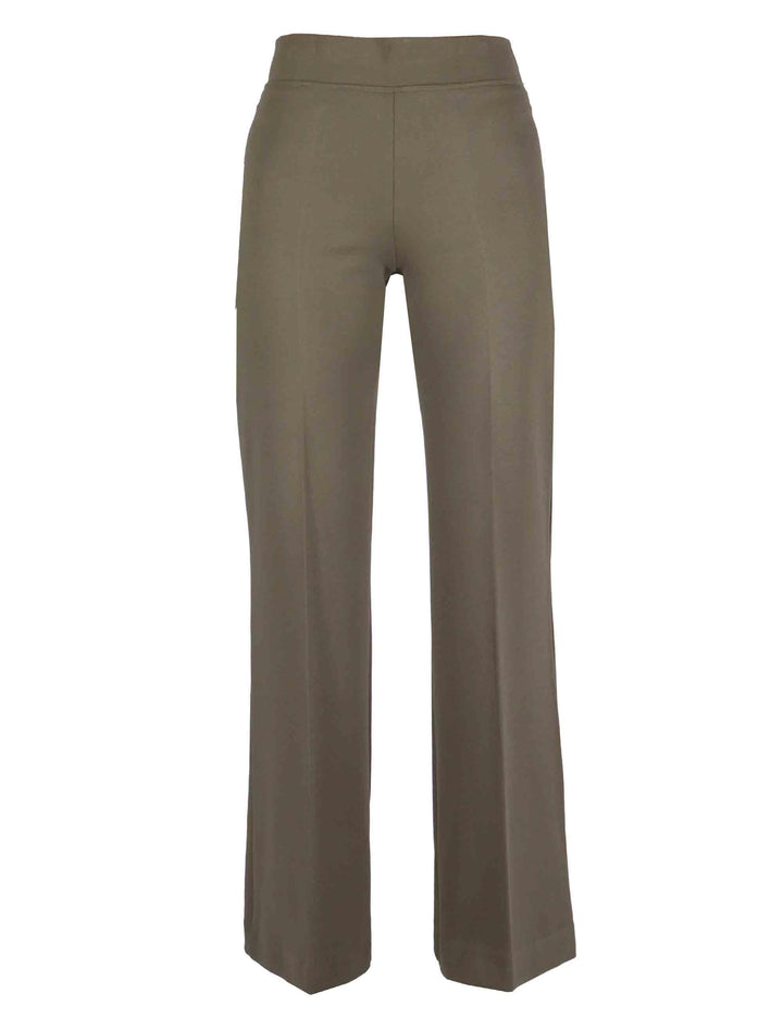 Pantaloni donna in tessuto verde a gamba dritta ed elastico in vita JABPN0025-F1076 7020 Justmine 
