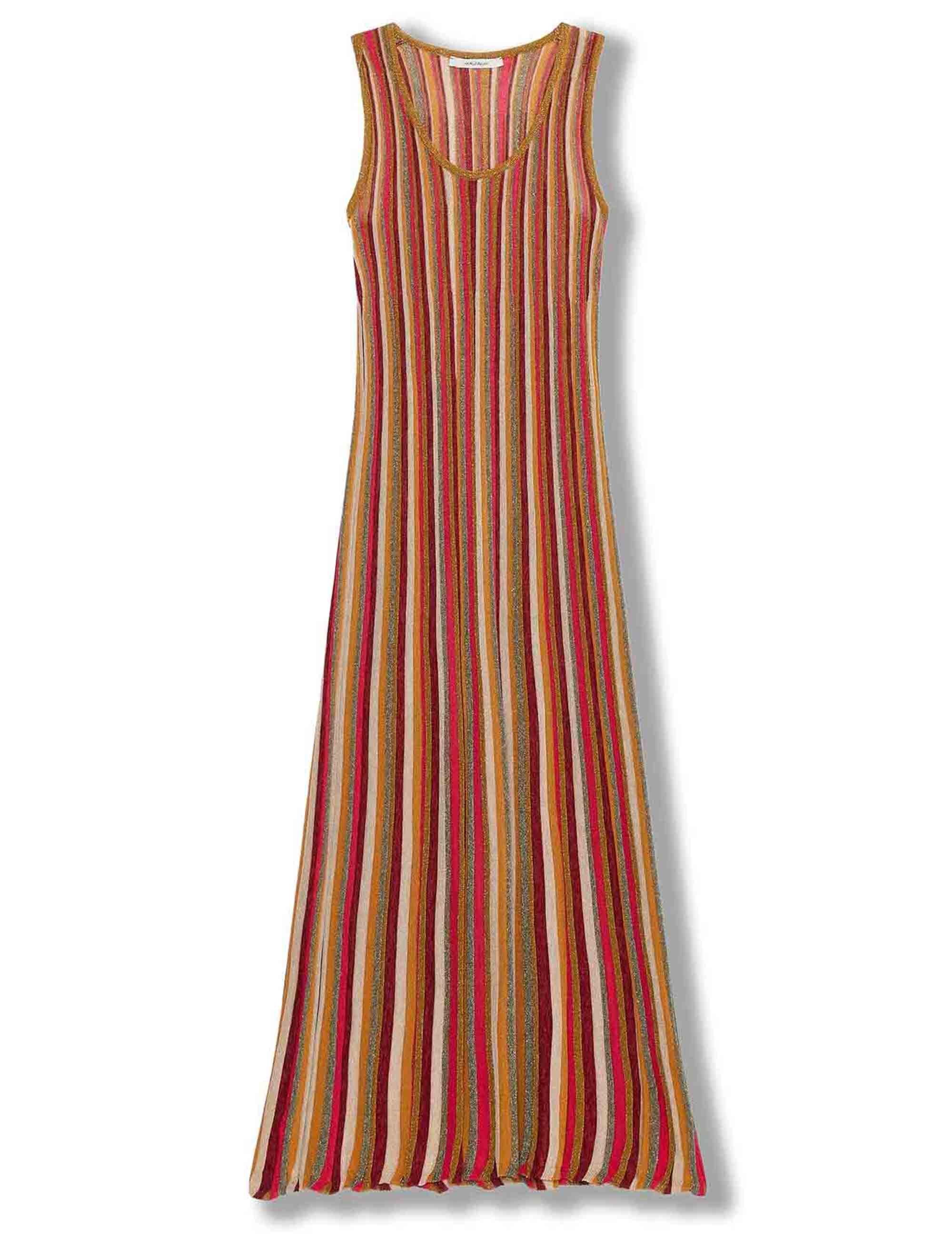 Abiti lunghi donna Flexage Stripes in viscosa a righe verticali ruggine e multicolore JF951378211 31B99 Maliparmi 