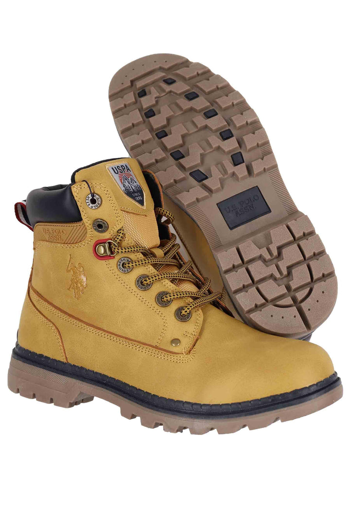 Stivaletti anfibi uomo in eco pelle miele con suola carrarmato ZIGGY002A YEL U.S. Polo Assn. 